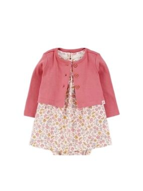 Carter' Baby Girls Printed Dress and Cardigan Set Size 9 months